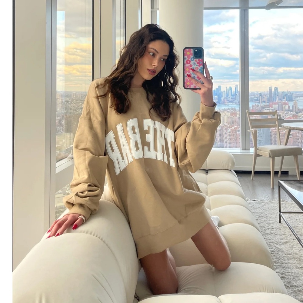 The Bar Varsity Sweatshirt in Beige